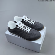 Alo Yoga Sunset Low-Top Suede Sneakers in Charcoal