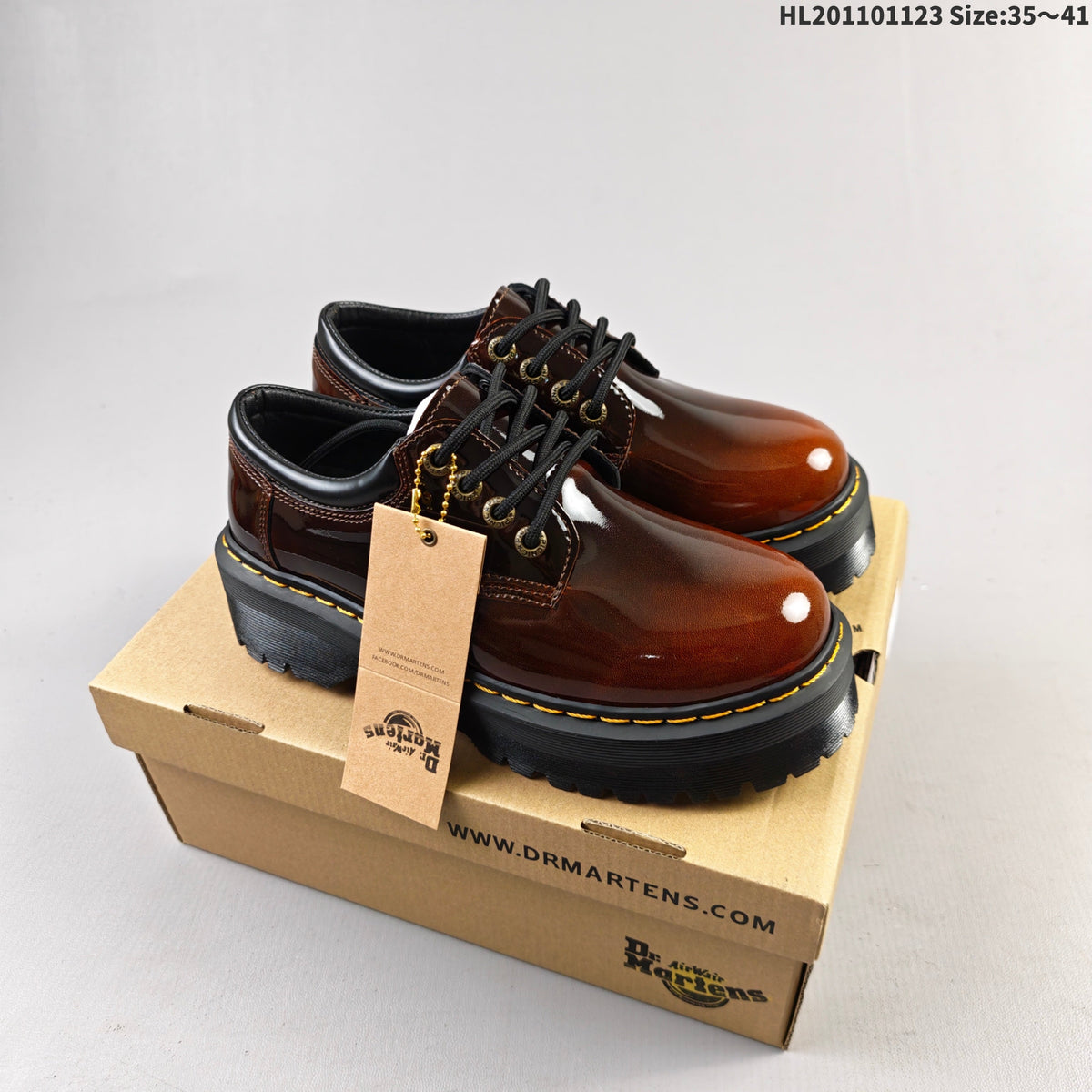 Dr. Martens 1461 Smooth Platform Shoes in Cherry Brown