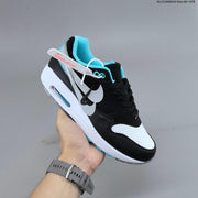 Nike Air Max 1 Black White and Turquoise Sneakers