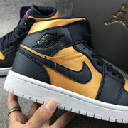 Air Jordan 1 Mid SE Black and Gold Sneakers 852542-401