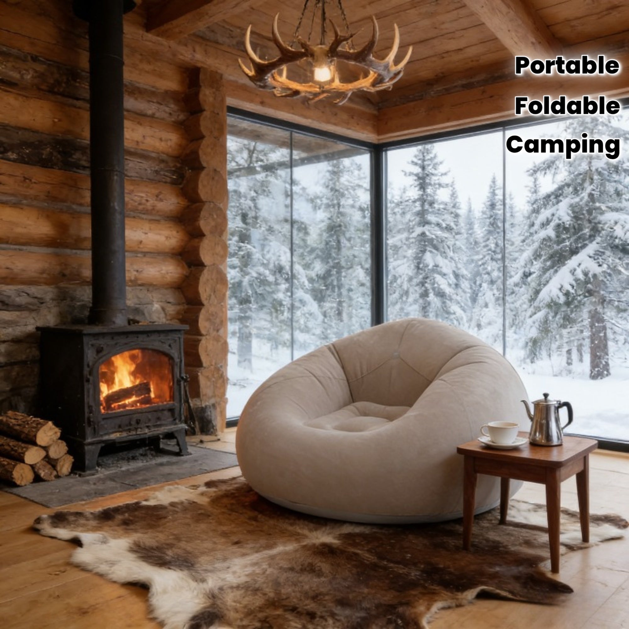 An Extra-Large Inflatable Lazy Sofa Chair | Made of Gray PVC Material, Portable And Foldable, Designed Ergonomically. Usable in All Four Seasons, Perfect for 100 Different Scenarios, Including Living Rooms And Outdoor Camping