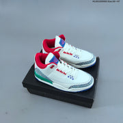 Air Jordan 3 Retro Chalk Track Red White Blue Sneakers