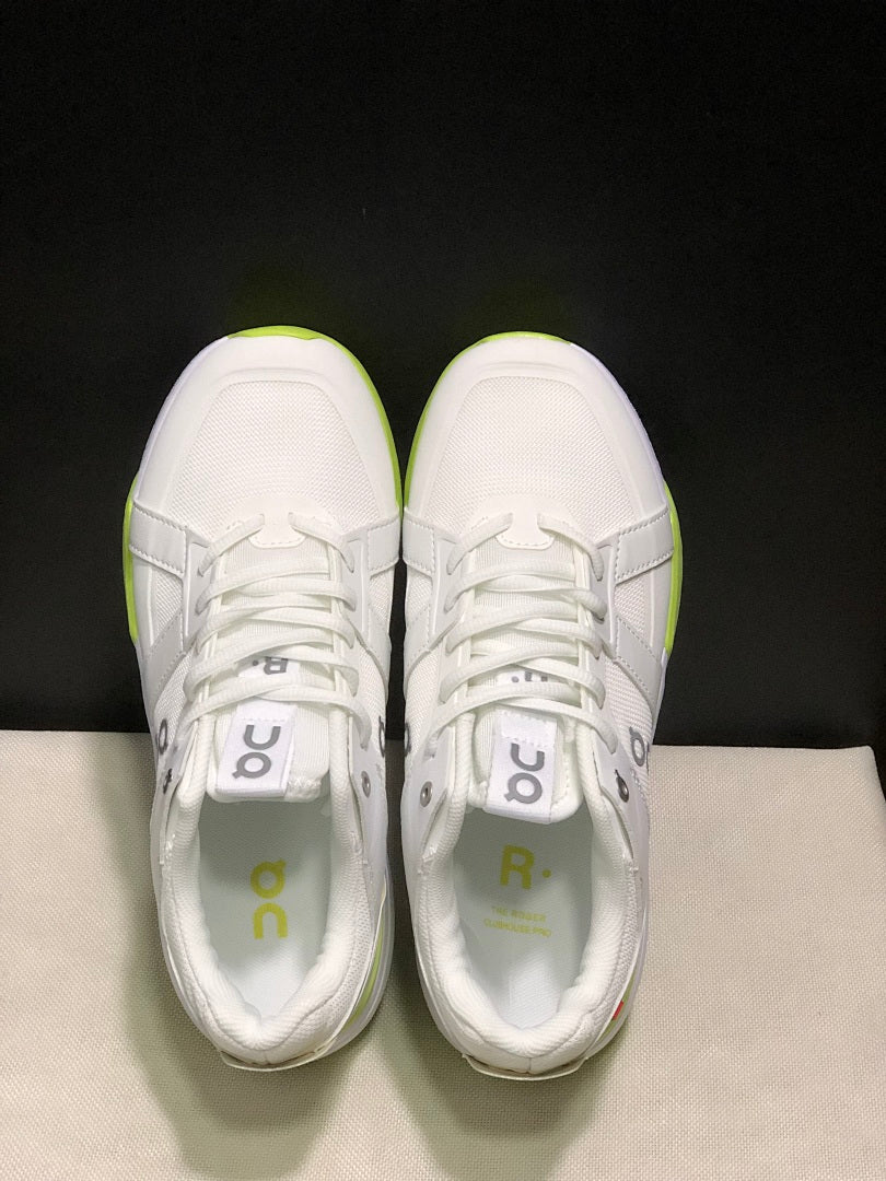 On The Roger Clubhouse Pro Sneakers White Neon Yellow