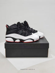 Jordan 6-12 Black White Red Sneakers