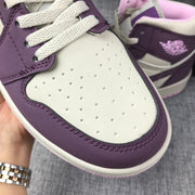 Air Jordan 1 Mid Pink Purple Sneakers 555112-500