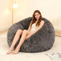 Comfort Chair Fluffy 3ft Plush Toy Storage Bean Bag Cover | No Filling, Faux Fur, Lazy Sofa