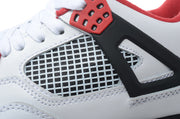 Air Jordan 4 Retro White and Red High-Top Sneakers
