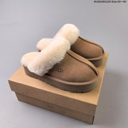 UGG Suede-Look Faux-Fur Lined Platform Mules