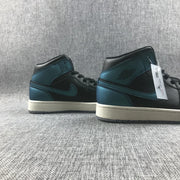 Air Jordan 1 Mid BQ6472-009 Black and Turquoise Sneakers