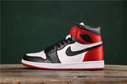 Air Jordan 1 Satin Black Toe High-Top Sneakers