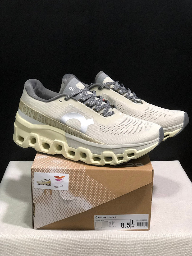 On Cloudmonster 2 Running Shoes Cream White