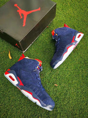 Jordan Air Jordan 6 Charity Sneakers in Navy, Red and White
