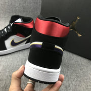 Air Jordan 1 Mid SE Black Purple Yellow Sneakers 852542-005