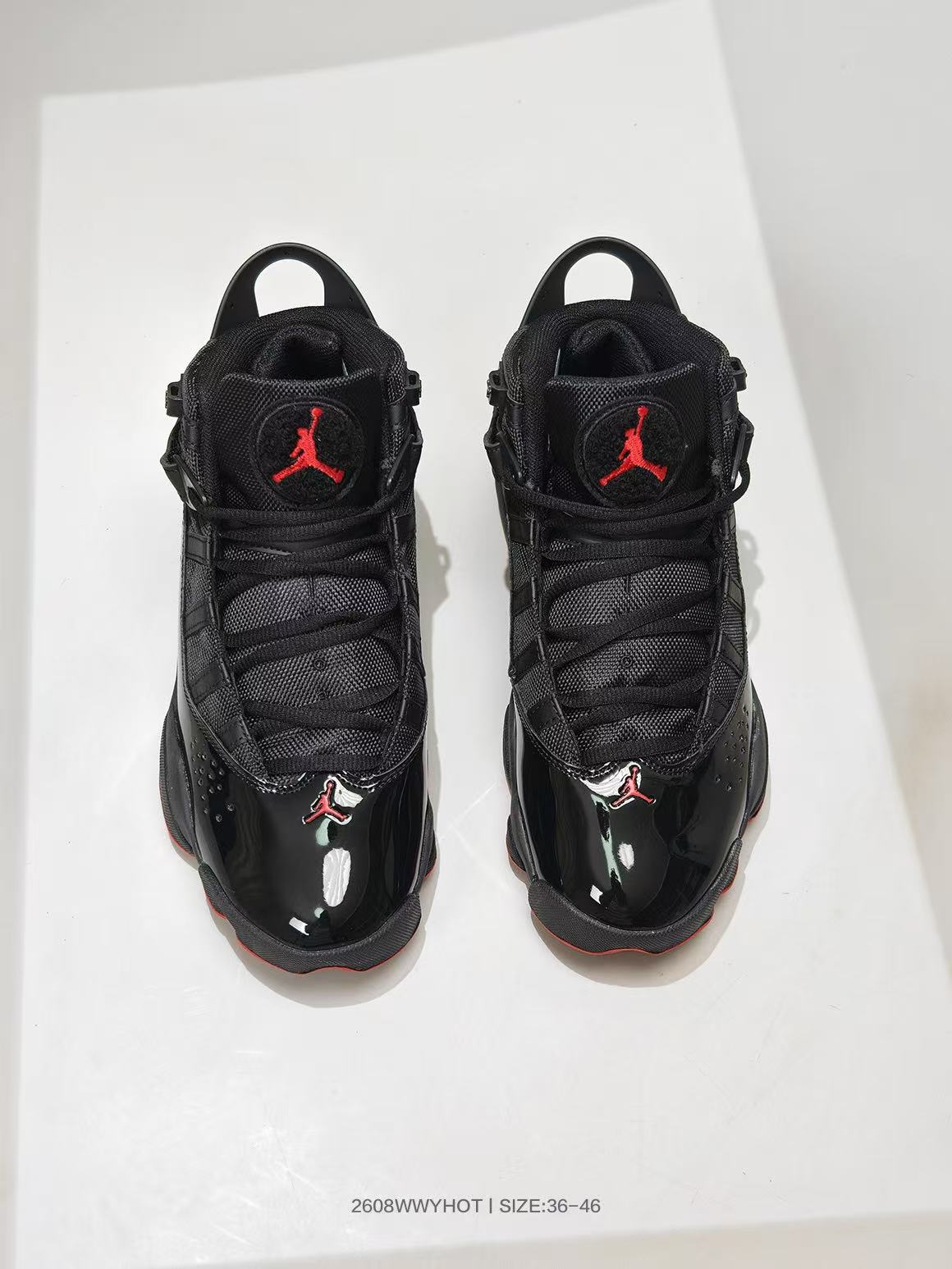Jordan 6 Rings Black Red High-Top Sneakers