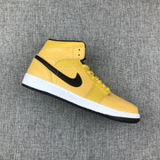 Air Jordan 1 Mid Yellow Ochre Black Sneakers 554724-700