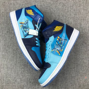 Air Jordan 1 Mid Sneakers Blue Cyan BV7446-400