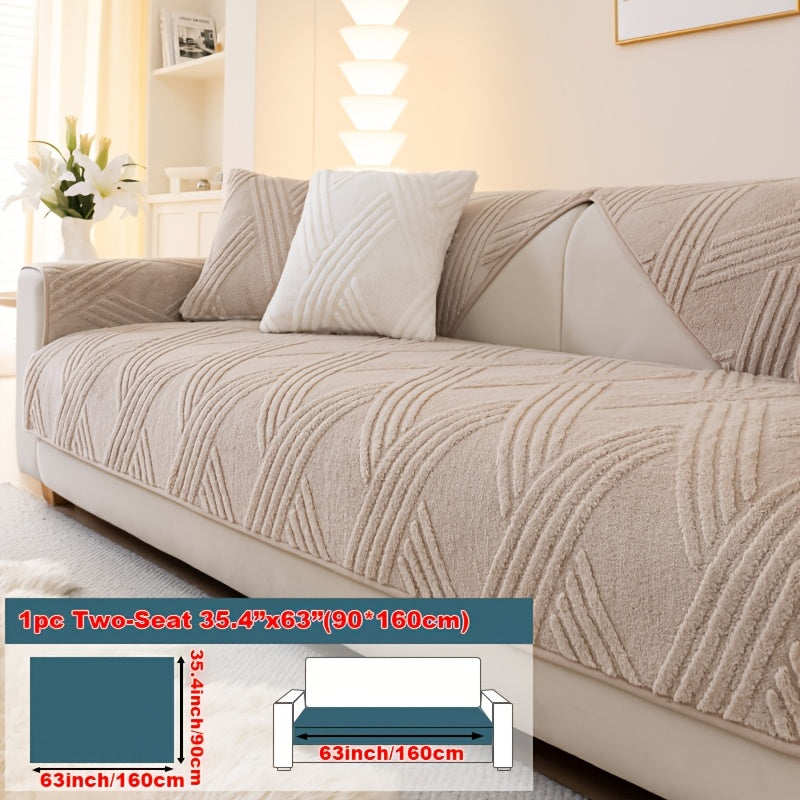 1pc Thick Plush Sofa Cushion Compatible for Sofa Types (1\u002F2\u002F3\u002F4-Seater, Loveseat, Sectional) - Modern Diagonal, Pet-Friendly, Scratch-Resistant Anti-Slip Cushion, Machine Washable Soft Cushion for Sofa Upgrade