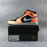 Air Jordan 1 Mid Sneakers Black Orange 554724-062