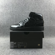 Air Jordan 1 Mid Black Patent Sneakers BQ6472-002