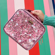 Pink Bow Confetti Insulated Lunch Box with Anti-Microbial Lining