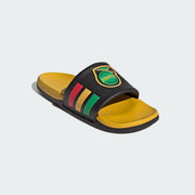Men's Adidas Adilette Comfort 2.0 Jamaica - Core Black / Pure Ruby / Yellow