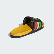 Men's Adidas Adilette Comfort 2.0 Jamaica - Core Black / Pure Ruby / Yellow