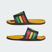 Men's Adidas Adilette Comfort 2.0 Jamaica - Core Black / Pure Ruby / Yellow
