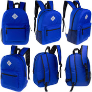 17" Wholesale Diamond Patch Backpack | 11 Colors | Padded Back - Bulk Case of 24 Bookbags