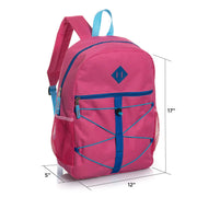 17" Wholesale Backpacks | 2 Different Prints | Dual Mesh Side Pockets - Bulk Case of 24 Bookbags