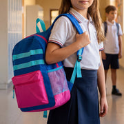 17" Wholesale Backpacks | 2 Different Prints | Dual Mesh Side Pockets - Bulk Case of 24 Bookbags