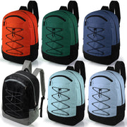 19" Deluxe Wholesale Bungee Backpacks in 6 Colors | Dual Mesh Side Pockets - Bulk Case of 24 Bookbags