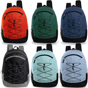 19" Deluxe Wholesale Bungee Backpacks in 6 Colors | Dual Mesh Side Pockets - Bulk Case of 24 Bookbags