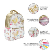 Gold Butterfly Backpack Bundle (Backpack, Lunchbox, & Pouch)