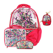 Mini Clear Bow & Jewels Confetti Backpack Bag Charm