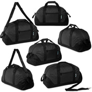 25" Wholesale Black Duffle Bag with a Removable Strap  - Bulk Case of 12 Duffels