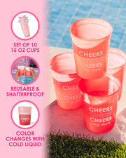 Cheers My Dears Color Changing Reusable Cups (Set of 10)
