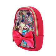 Mini Clear Bow & Jewels Confetti Backpack Bag Charm