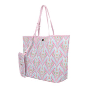 Petals & Plumes Oversized Tote Bag with Wallet