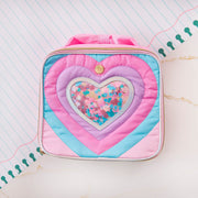 Quilted Confetti Heart Insulated Lunch Box
