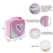 Quilted Confetti Heart Insulated Lunch Box