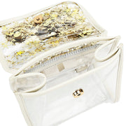 Confetti Glam Clear Mini Backpack with Gold Confetti