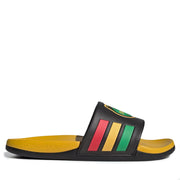 Men's Adidas Adilette Comfort 2.0 Jamaica - Core Black / Pure Ruby / Yellow