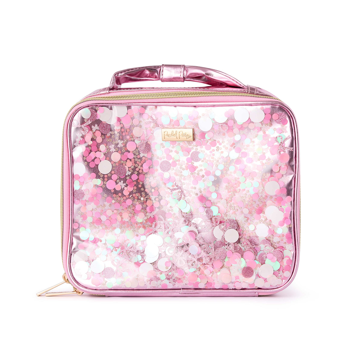 Pink Bow Confetti Insulated Lunch Box with Anti-Microbial Lining