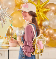 Confetti Glam Clear Mini Backpack with Gold Confetti