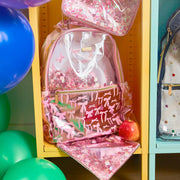 Pink Bow Confetti Clear Backpack and Lunchbox Bundle