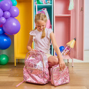 Pink Bow Confetti Clear Backpack and Lunchbox Bundle