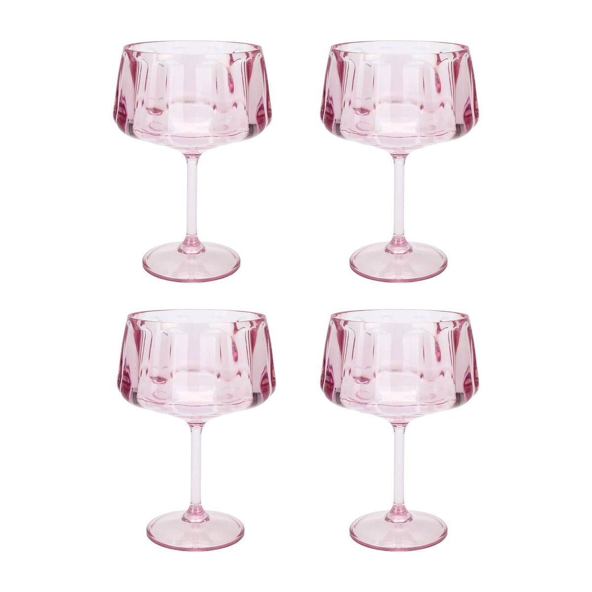Pretty in Pink Reusable Coupe Glasses (set of 4)