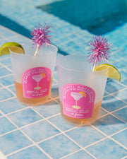 Wishful Drinking Reusable Party Cups with Pom Stirs (Set of 10)