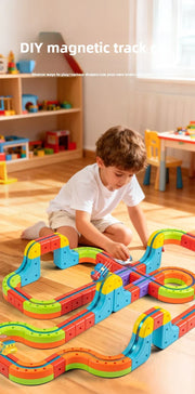 Electric Magnetic Track Train set for Kids Ages 3-8