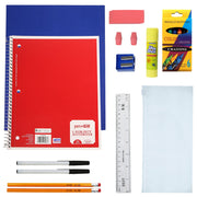 12 Wholesale 17" Bungee Backpack in 12 Colors & 12 Bulk School Supply Kits of Your Choice